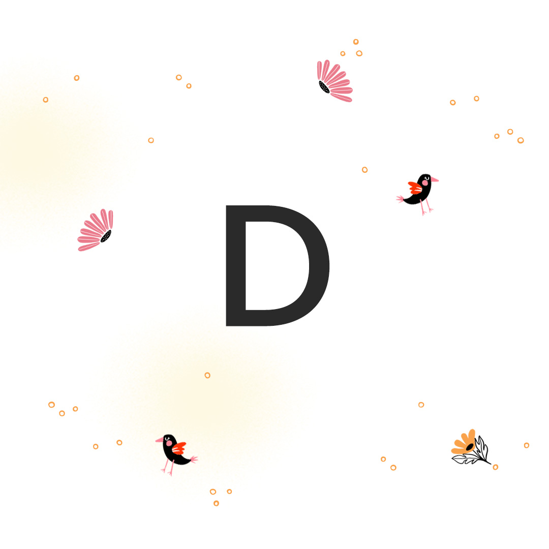 Учим букву D [diː] - из алфавита